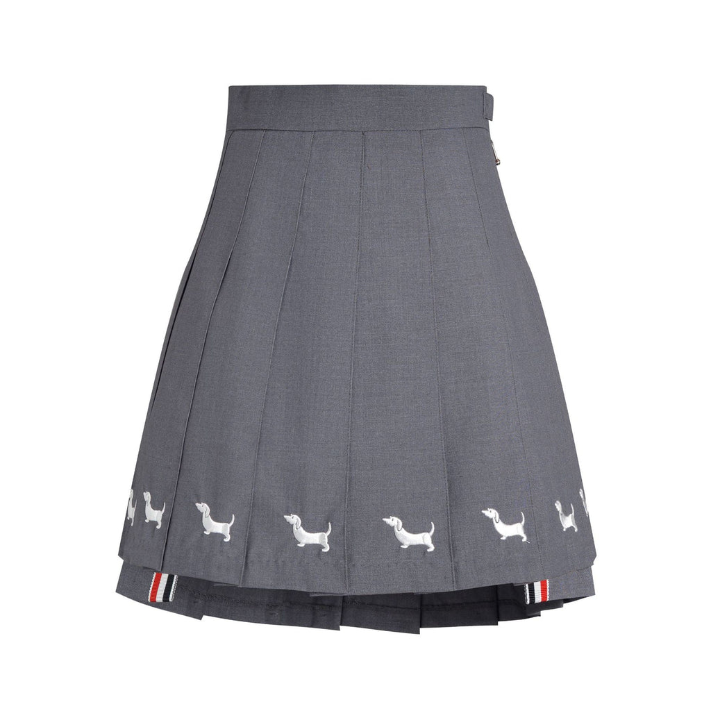 Women's Dog-Motif Pleated Mini Skirt | Thom Browne