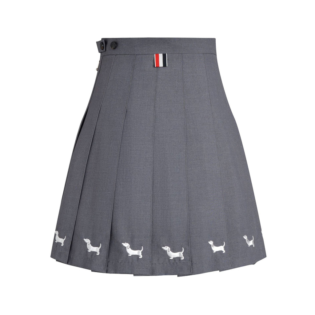 Women's Dog-Motif Pleated Mini Skirt | Thom Browne
