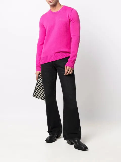 AMIRI distressed-effect cashmere jumper