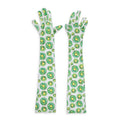 FLOWER PRINT LONG FUJI WHITE/GREEN GLOVES
