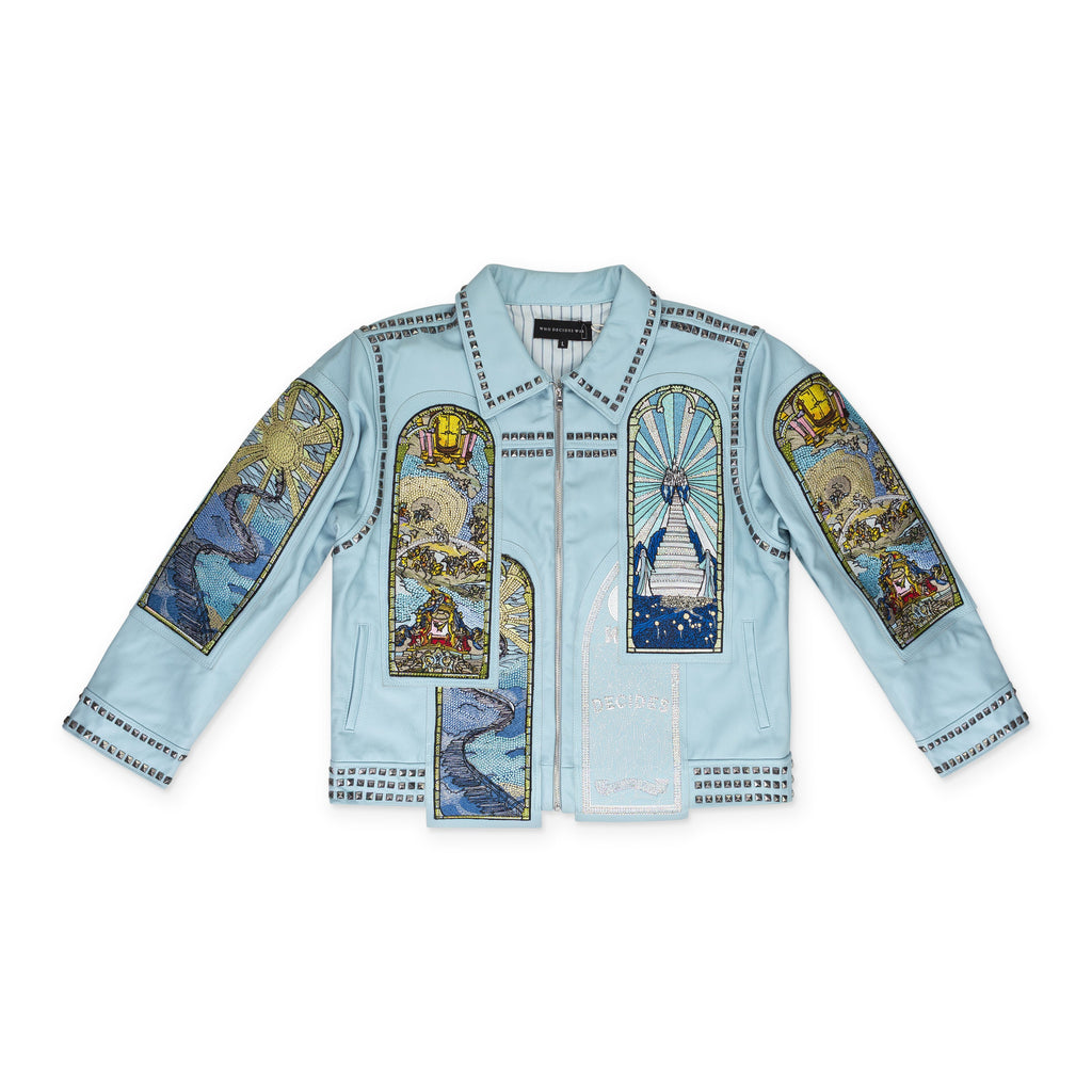 BLUE ETERNITY LEATHER JACKET