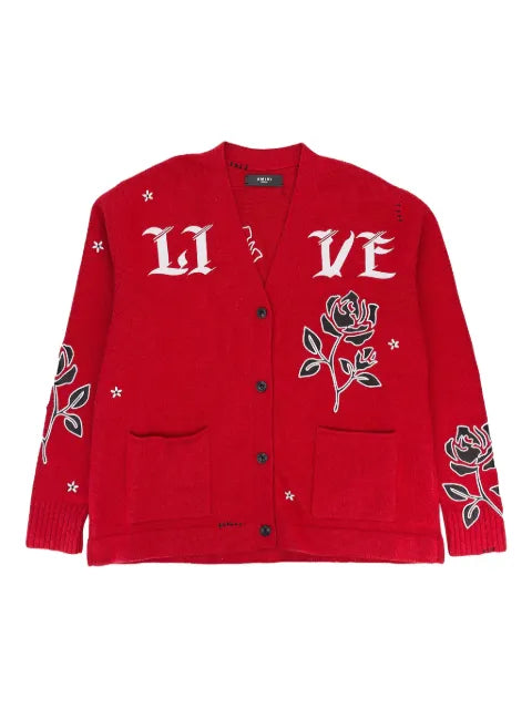 AMIRI rose-appliqué cardigan