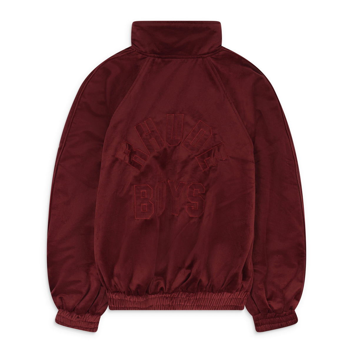 Maroon Velvet Track Jacket