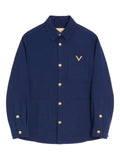 Valentino Garavani cotton gabardine shirt jacket with VGold