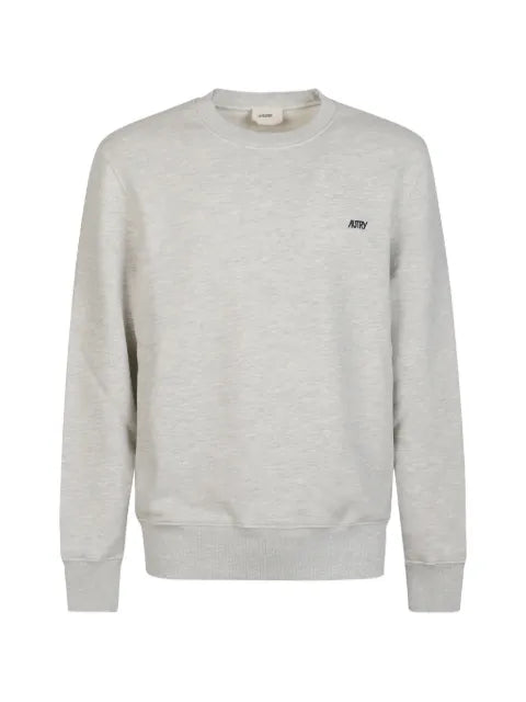 Autry embroidered logo crewneck sweatshirt in light grey mélange