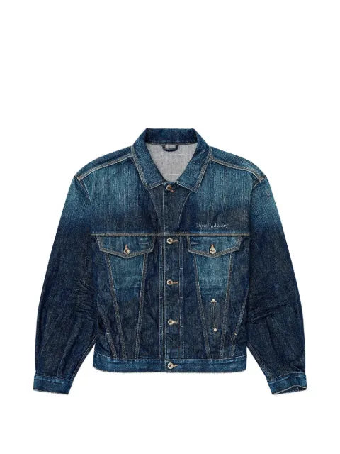 Diesel trucker jacket in selvedge denim