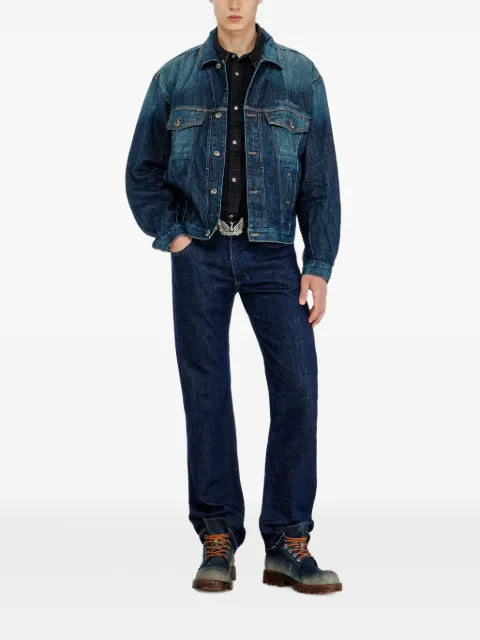 Diesel trucker jacket in selvedge denim
