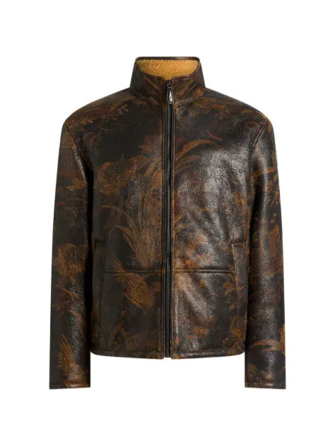 ETRO animal-print shearling-lined jacket