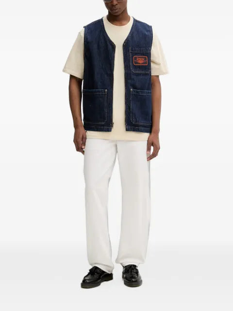 DICKIES logo-patch zip-up gilet
