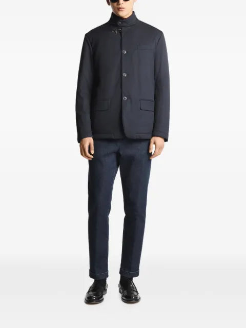 Fay stand-collar jacket with hook fastening