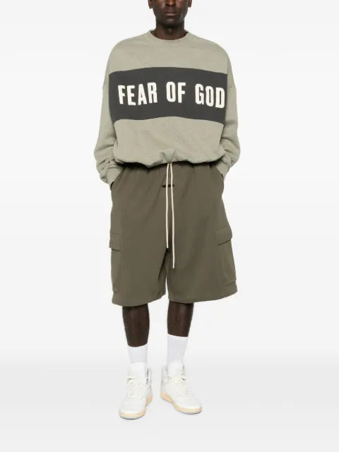 FEAR OF GOD ESSENTIALS cropped relaxed panelled sweatshirt