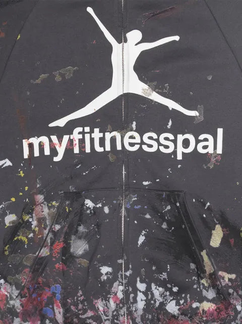 Praying paint-splatter logo-print hoodie