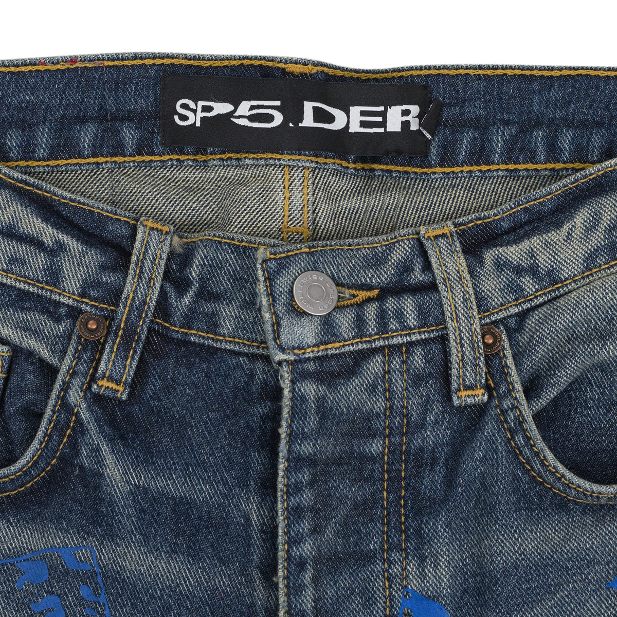 Indigo Printed Denim Shorts