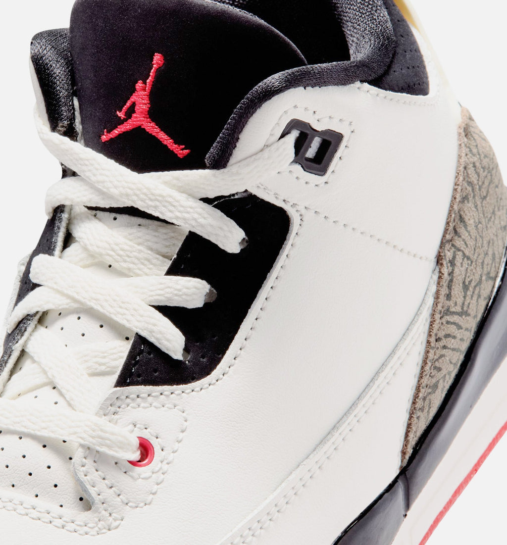 Air Jordan 3 Retro Sail and University Red Preschool – Sail/Black/University Red/Pale Ivory