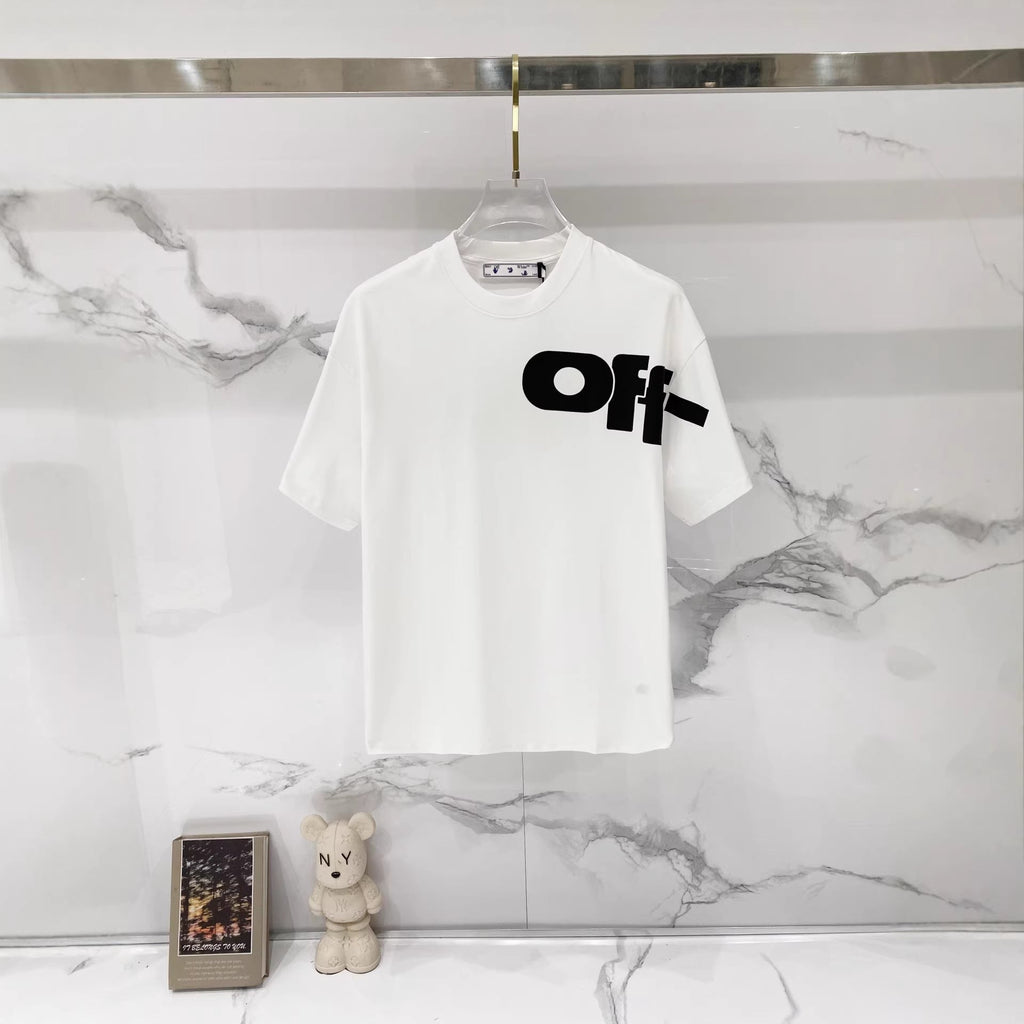 Off-White Oversized Letter Graphic Short Sleeve Crew Neck T-Shirt