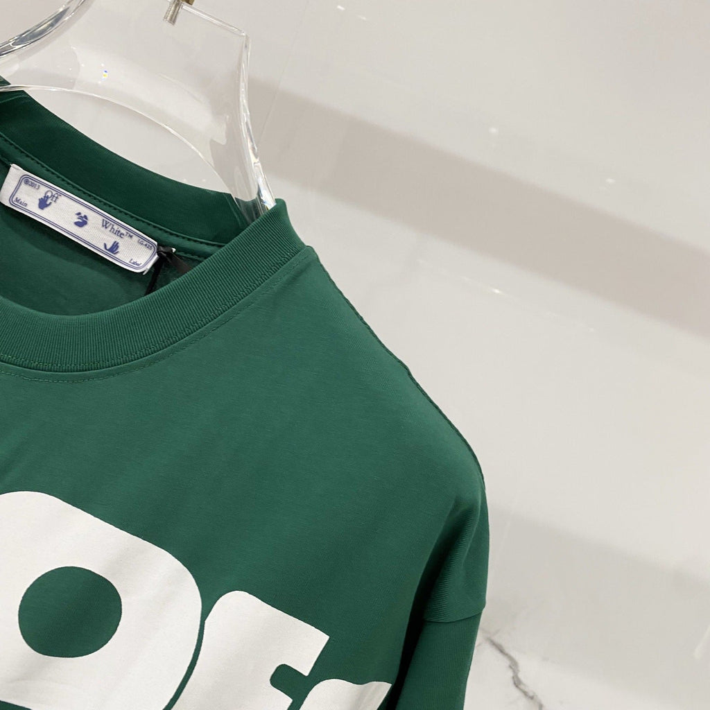Off-White Oversized Letter Graphic Short Sleeve Crew Neck T-Shirt