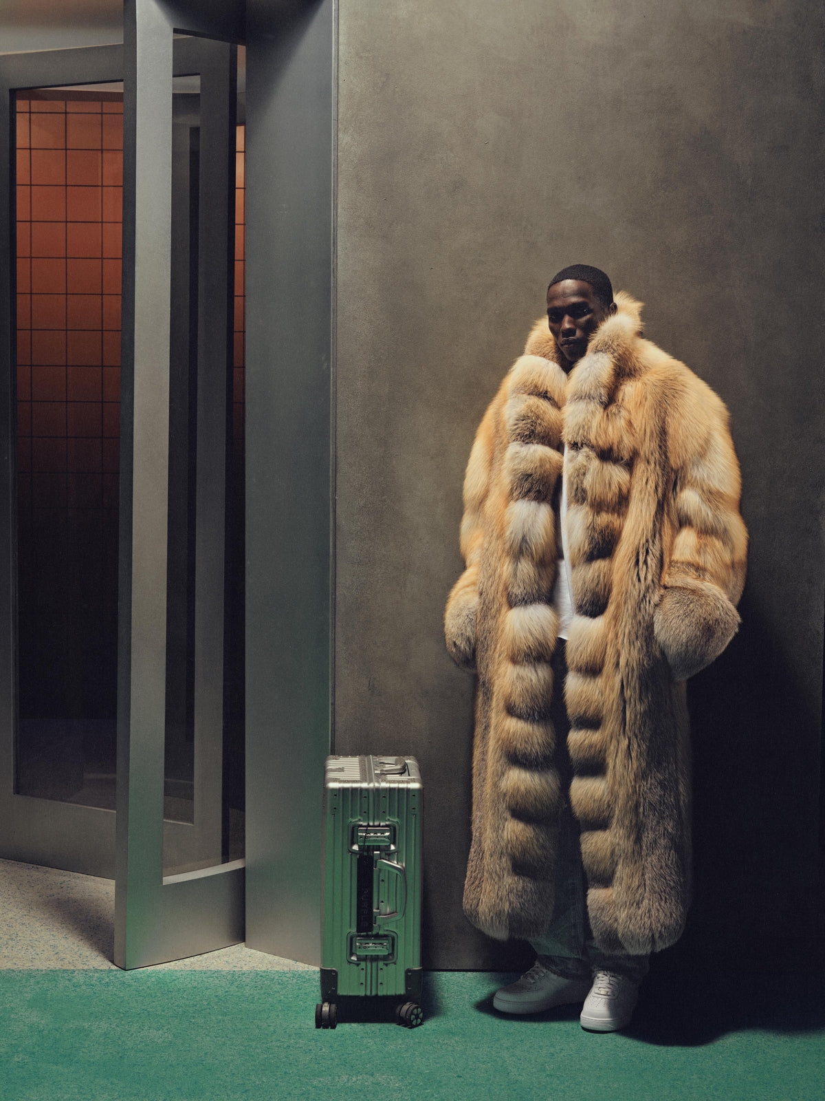 Shawl Collar Fur Coat