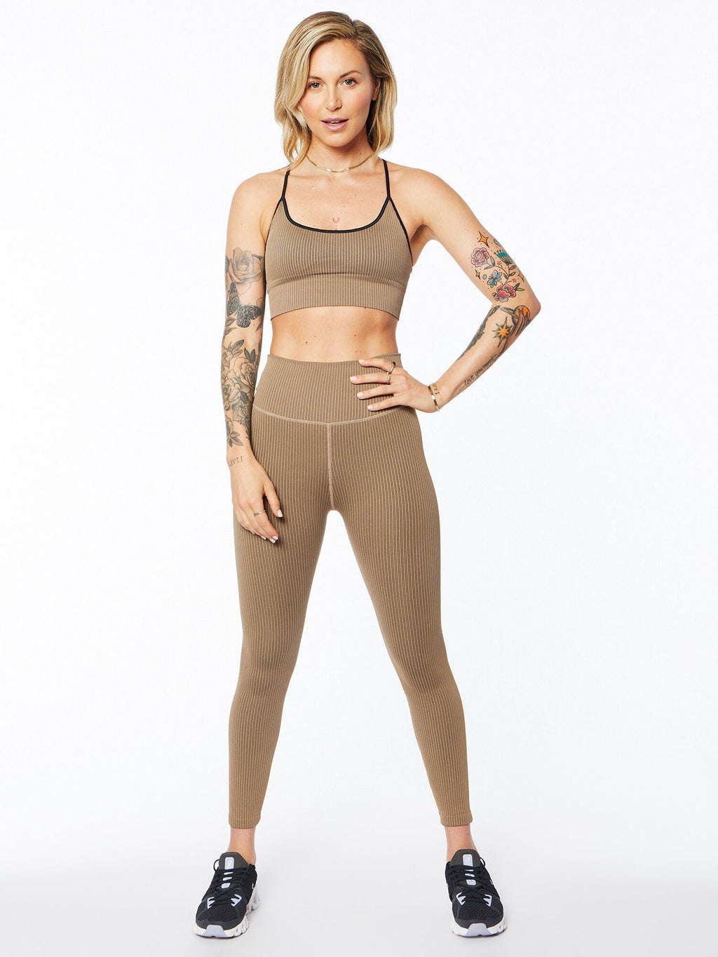 SEAMLESS RIB LEGGING CAMEL