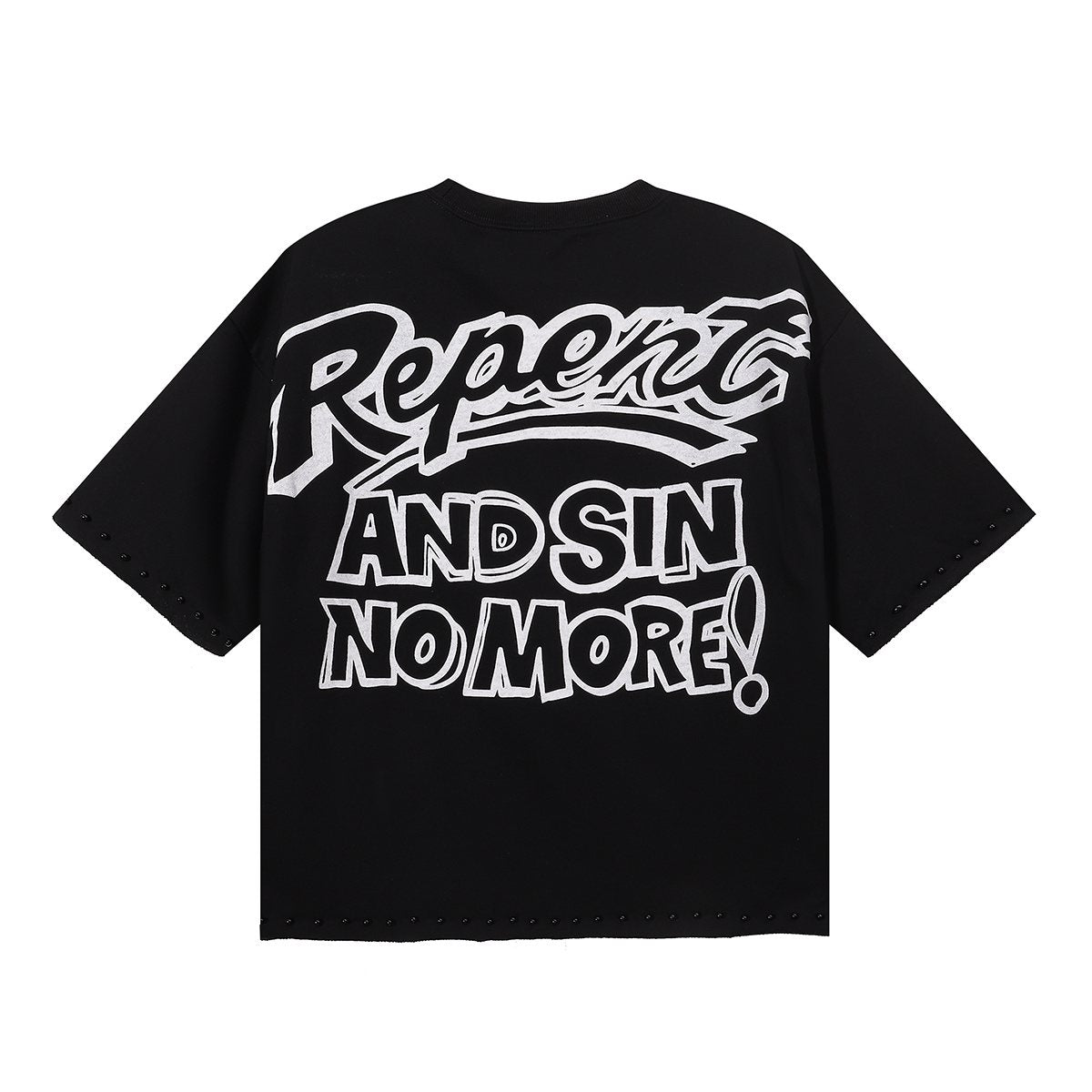 BKYS Revival Repent Skull Rhinestone Cropped T-Shirt