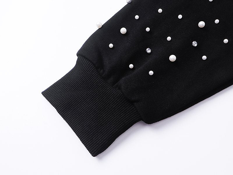 MIXED EMOTION Rhinestone Graphic Zip Hoodie