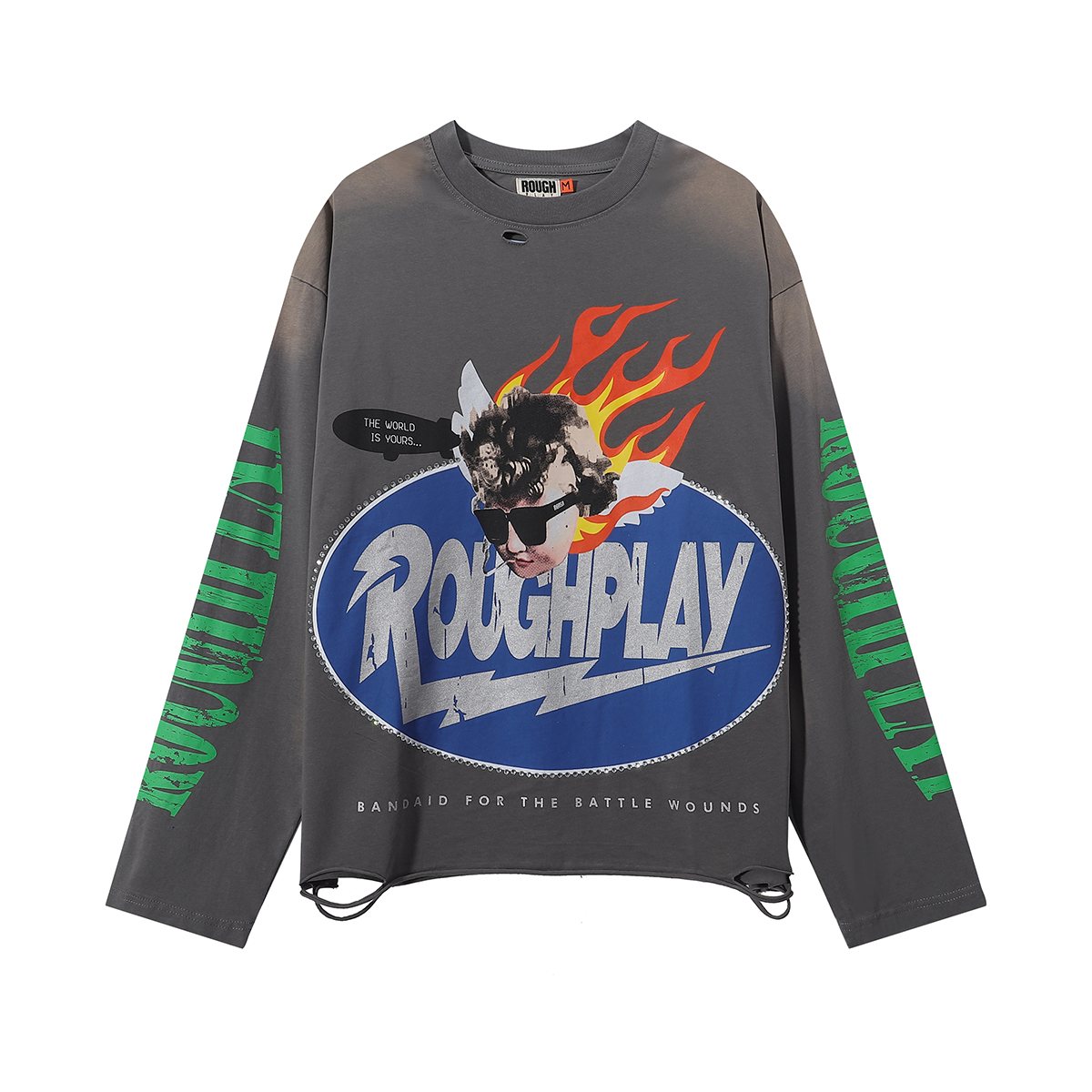 Rough Play SoulBoy Rhinestone Graphic Long-Sleeve T-Shirt