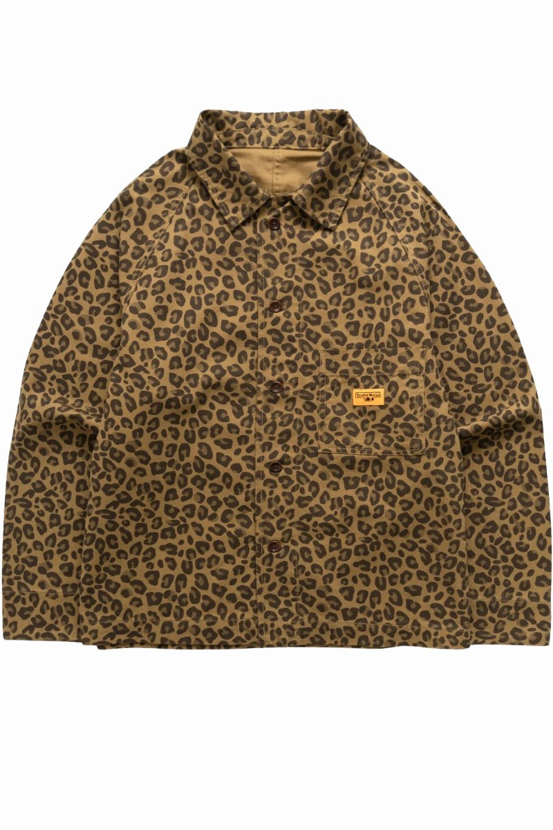 SERVICE WORKS PATTERNED EASY CHEF SHIRT Brown Leopard