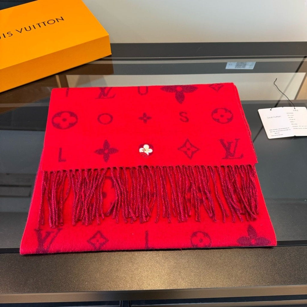 Louis Vuitton Reykjavik 2.0 Red Monogram Scarf