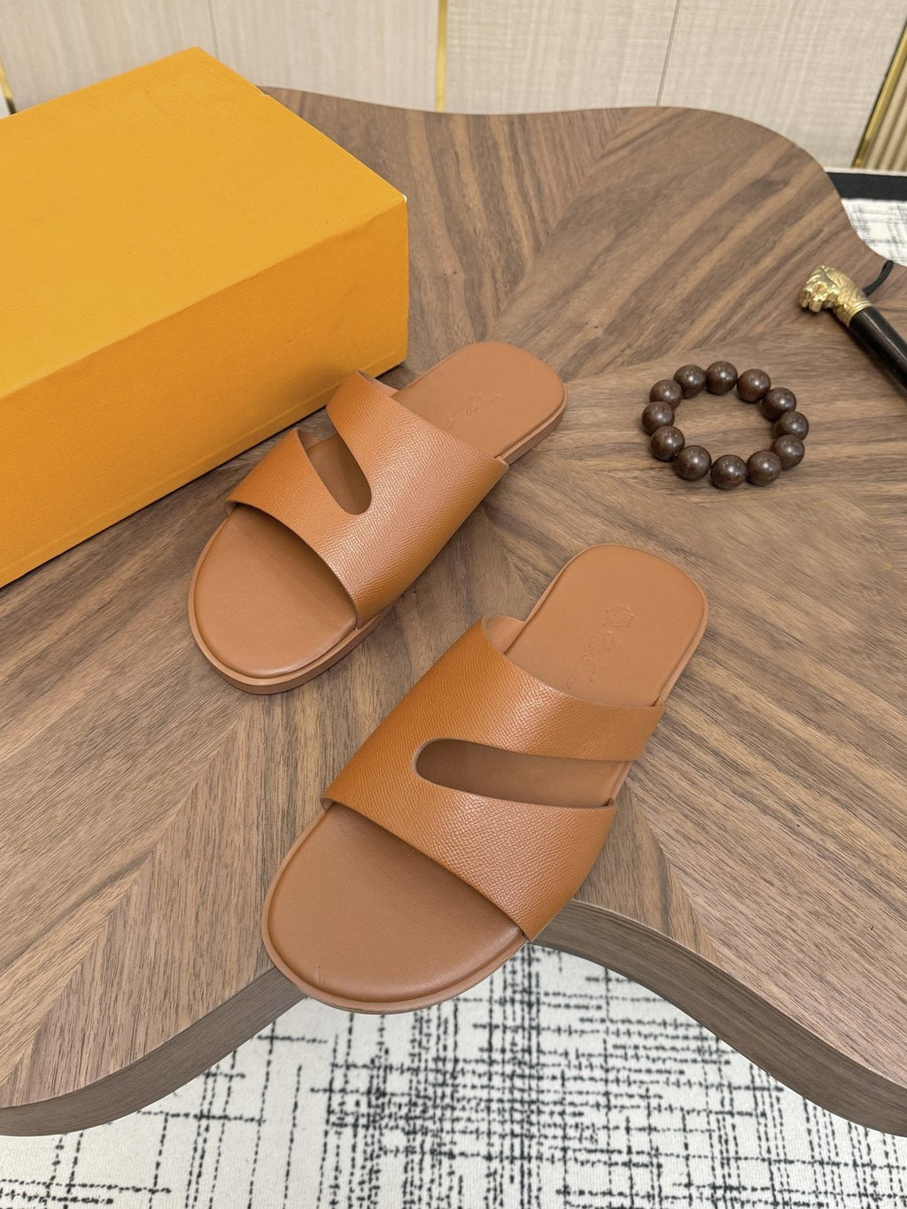Loro Piana Men's Cross-Strap Slide Sandals