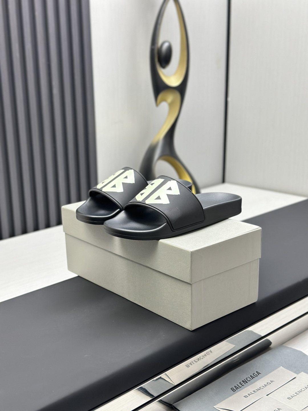 Balenciaga Logo Slide Sandals