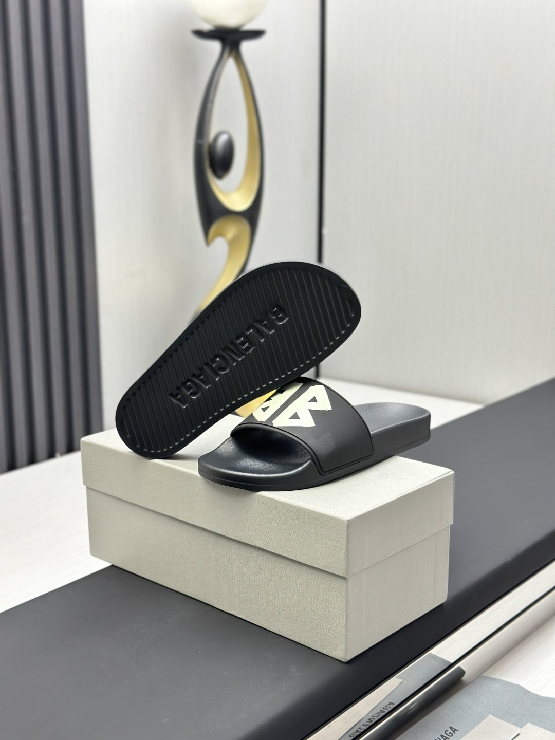 Balenciaga Logo Slide Sandals