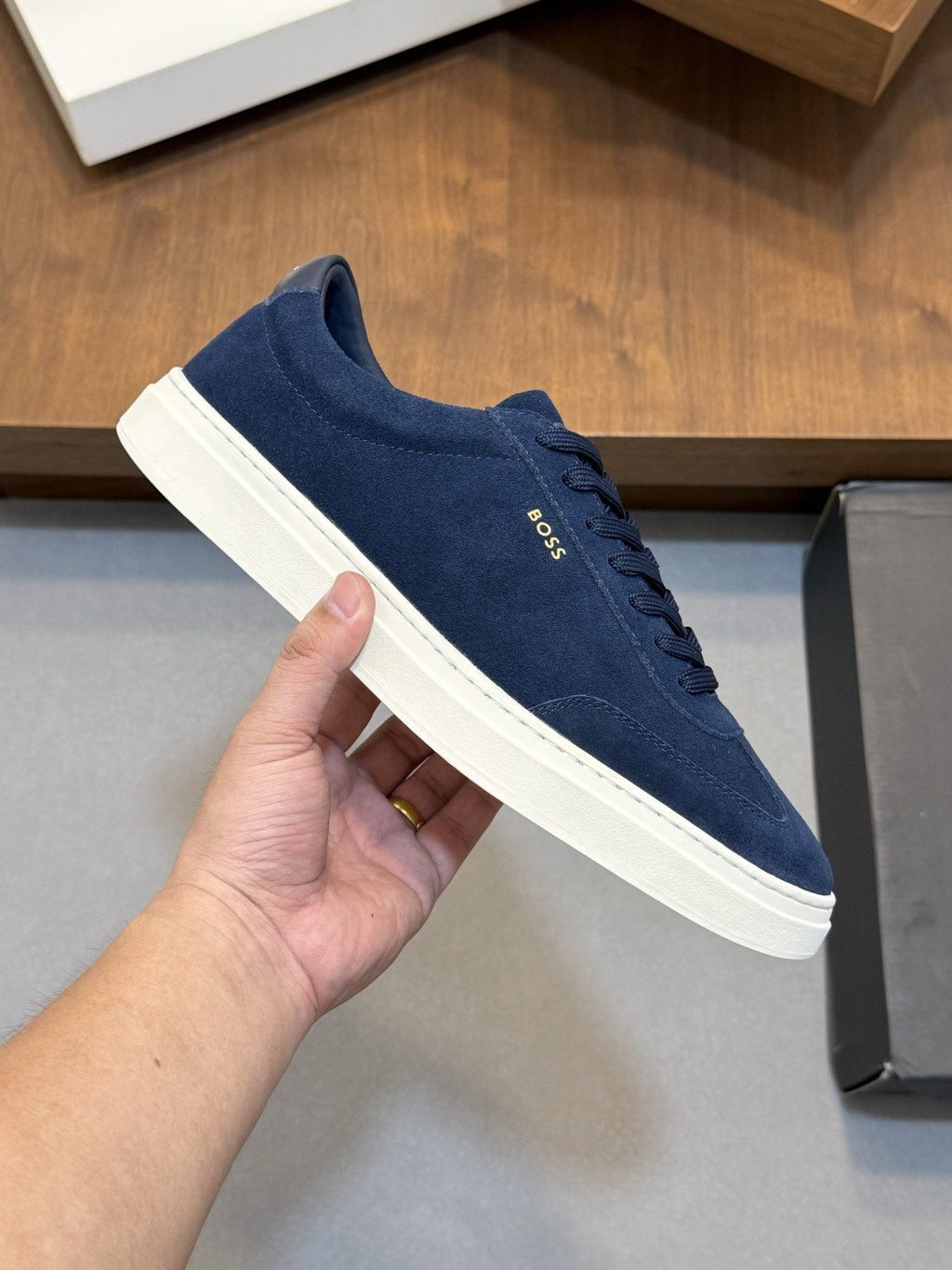BOSS Leather Low-Top Sneakers