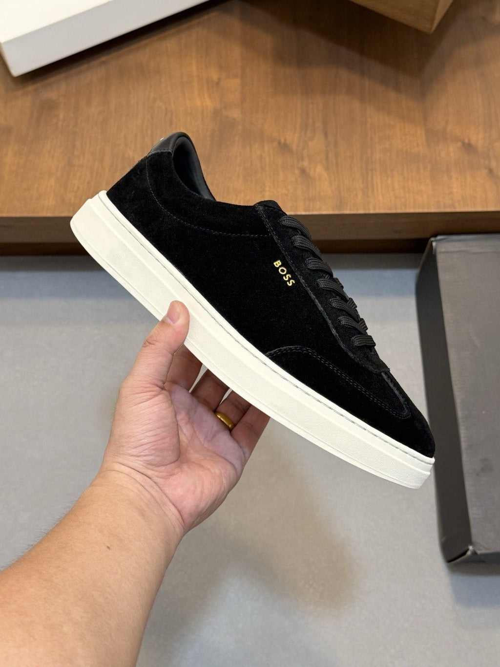 BOSS Leather Low-Top Sneakers