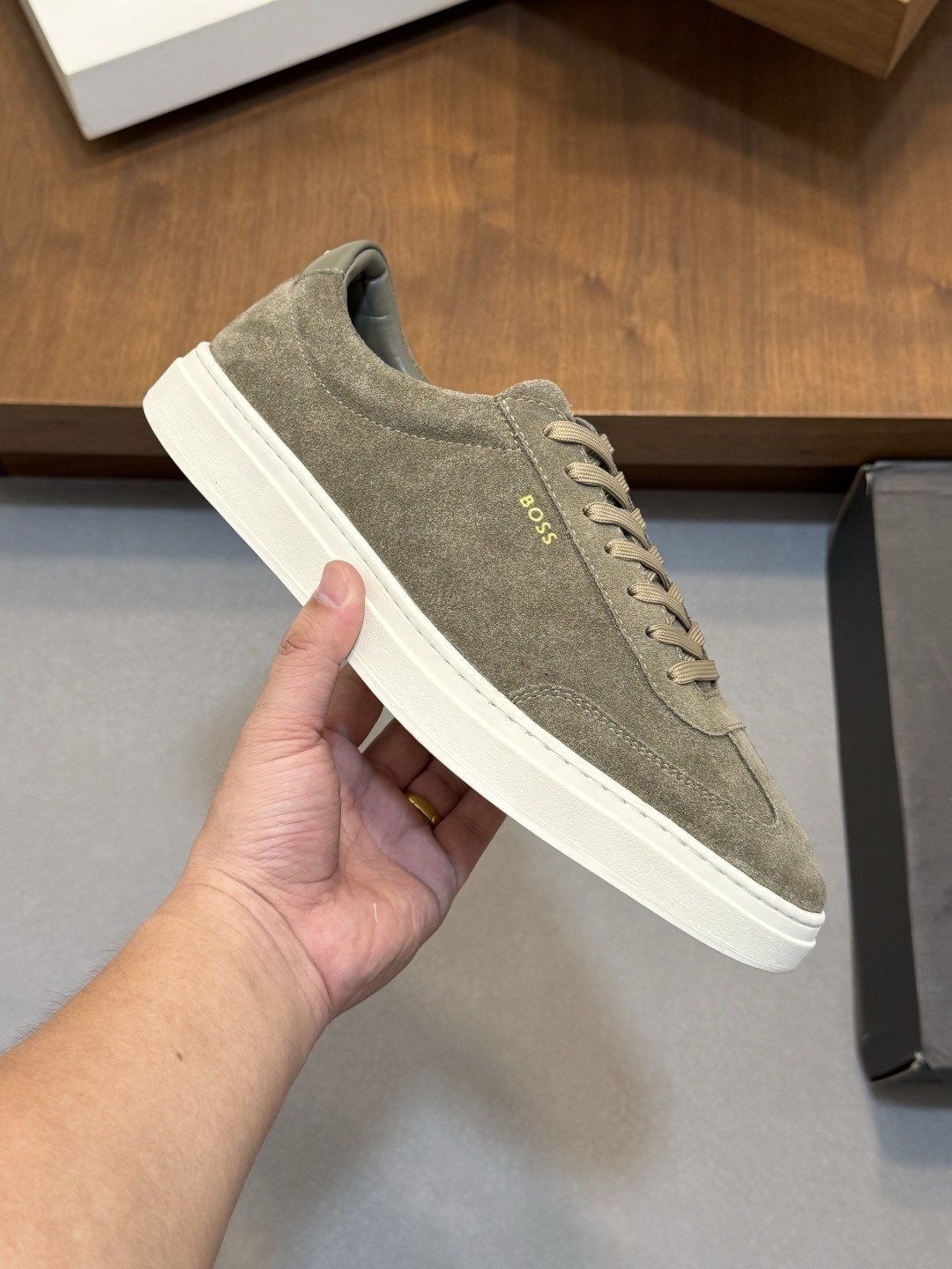 BOSS Leather Low-Top Sneakers