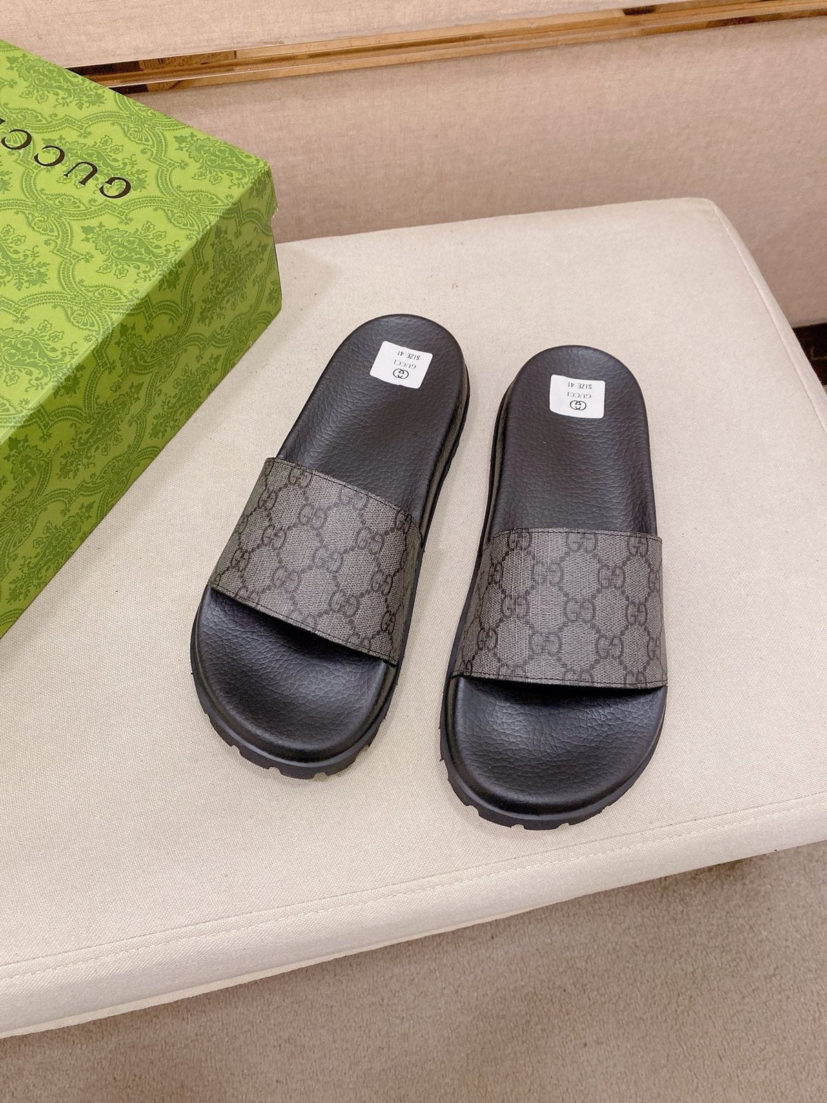 Gucci Graphic Strap Slide Sandals