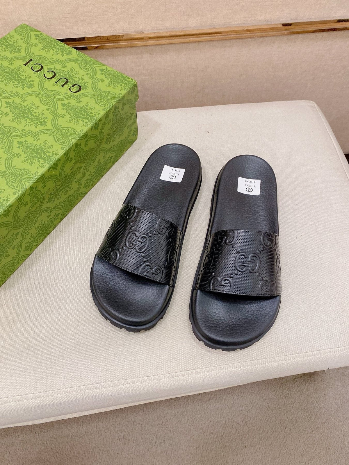 Gucci Graphic Strap Slide Sandals