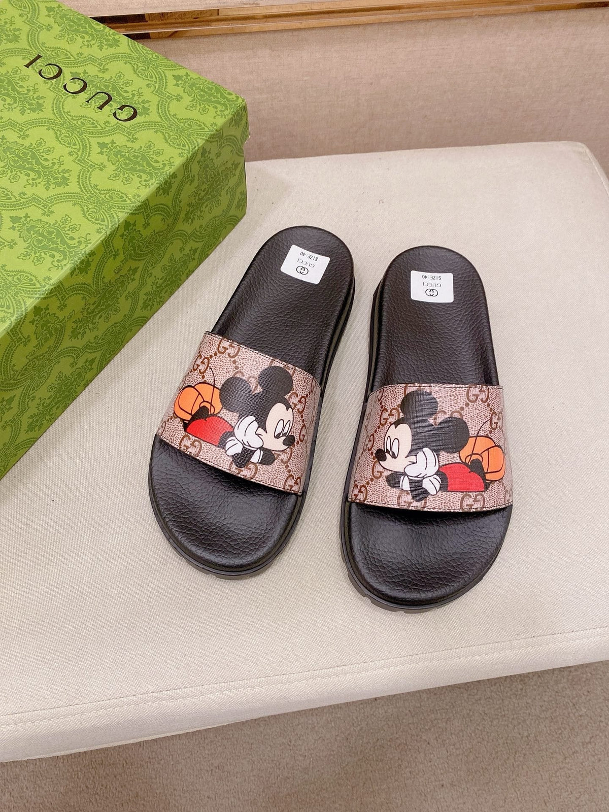 Gucci Graphic Strap Slide Sandals