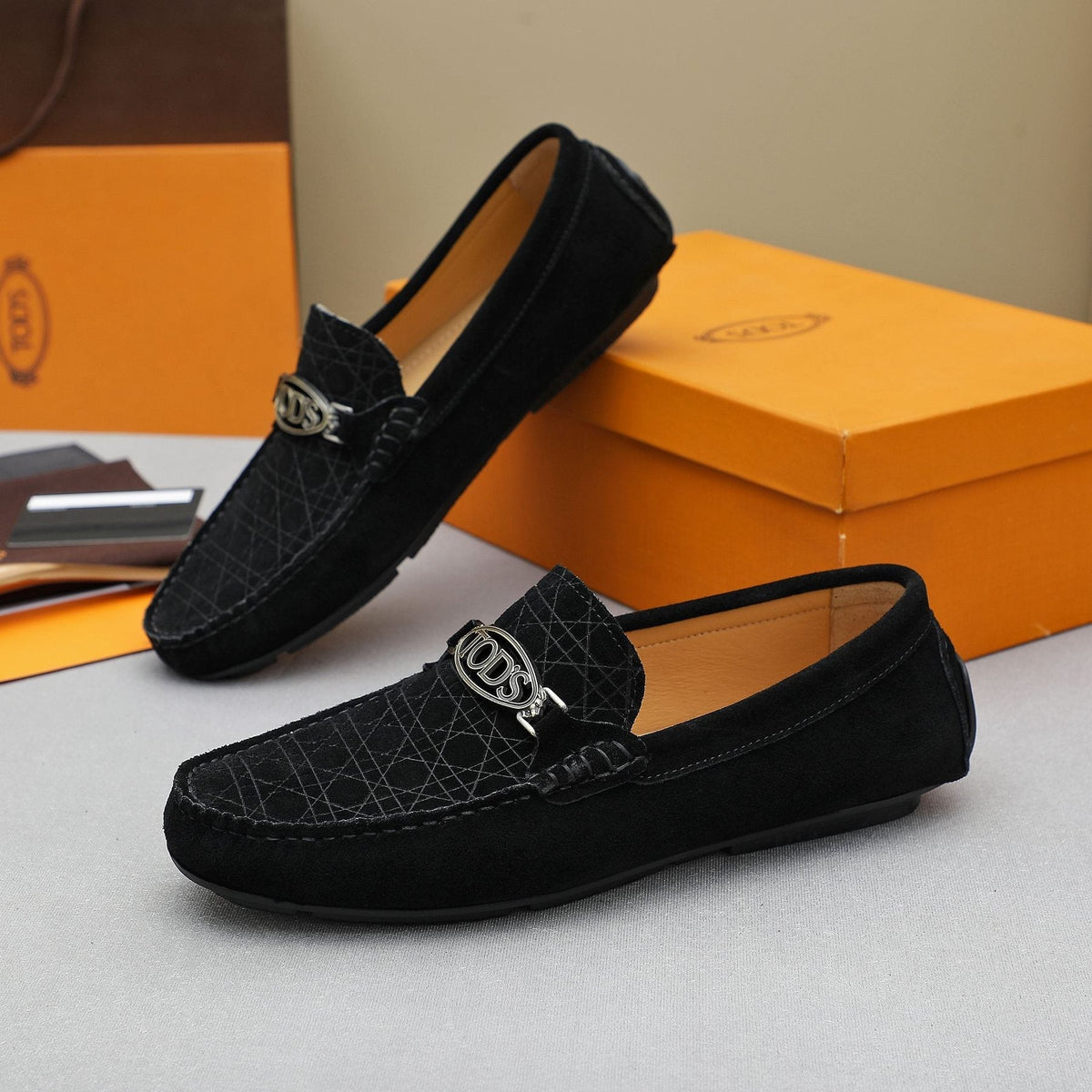 TOD'S Men's Suede Metal-Hardware Loafers