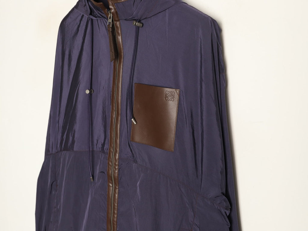 Loewe Contrast-Pocket Hooded Zip Jacket - Navy